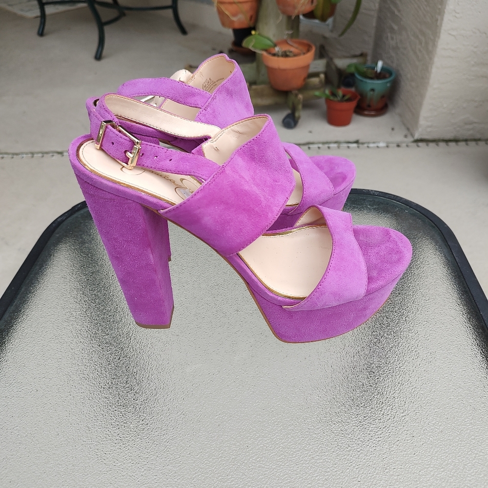 Jessica Simpson purple platforms